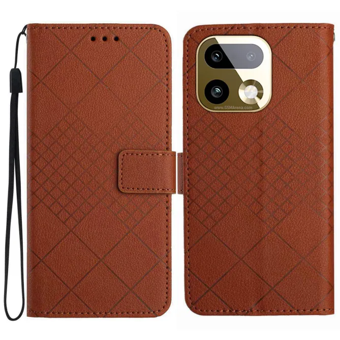 Housse Realme 16 Pro Aspect Grainé au Motif Losanges