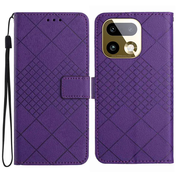 Housse Realme 16 Pro Aspect Grainé au Motif Losanges