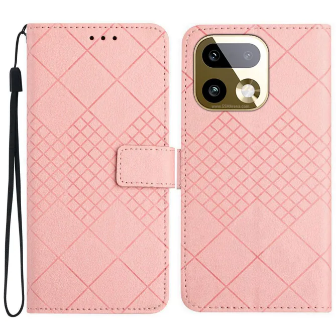 Housse Realme 16 Pro Aspect Grainé au Motif Losanges