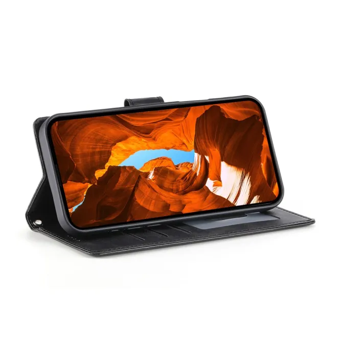 Housse Realme 16 Pro Aspect Cuir Lisse avec Dragonne