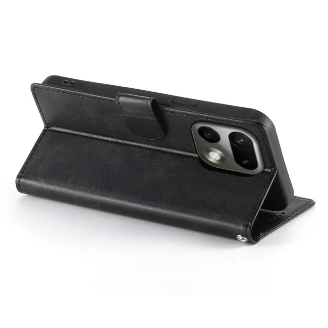 Housse Realme 16 Pro Aspect Cuir Lisse avec Dragonne