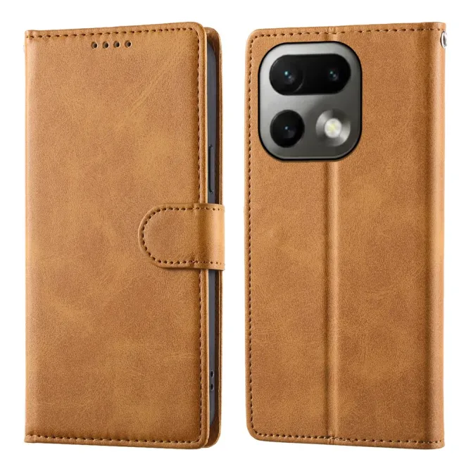 Housse Realme 16 Pro Aspect Cuir Lisse avec Dragonne