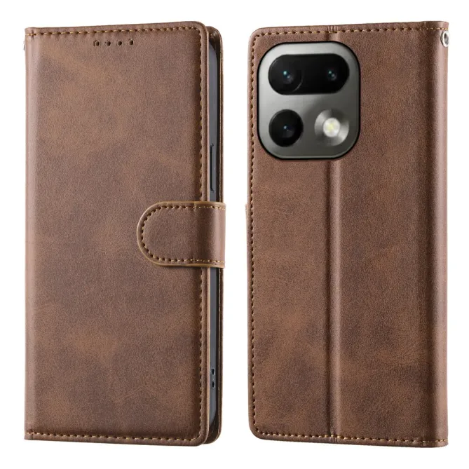 Housse Realme 16 Pro Aspect Cuir Lisse avec Dragonne