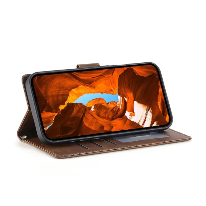 Housse Realme 16 Pro Aspect Cuir Lisse avec Dragonne