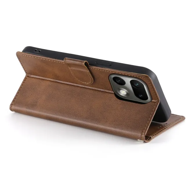 Housse Realme 16 Pro Aspect Cuir Lisse avec Dragonne