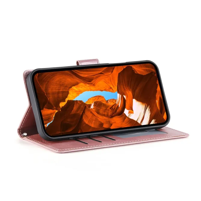 Housse Realme 16 Pro Aspect Cuir Lisse avec Dragonne