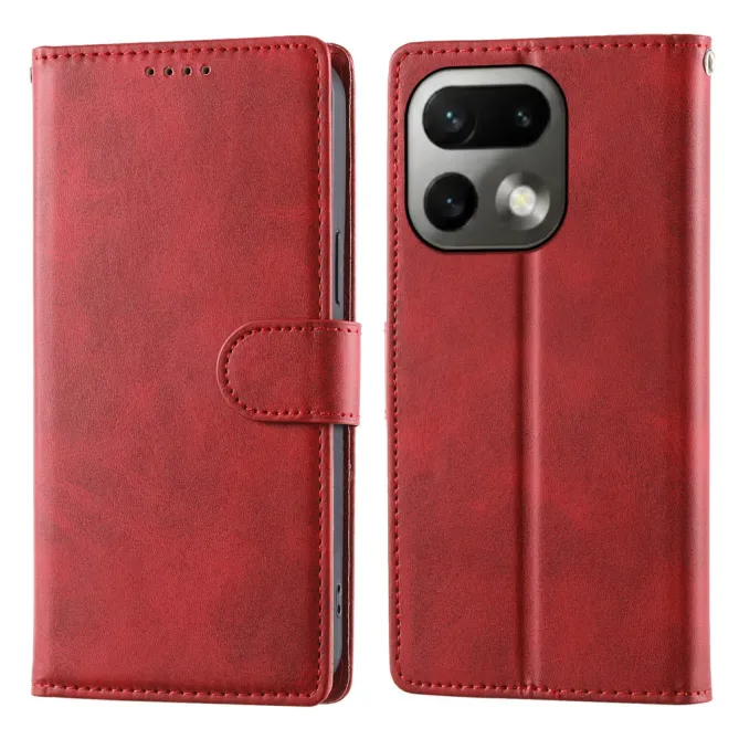 Housse Realme 16 Pro Aspect Cuir Lisse avec Dragonne