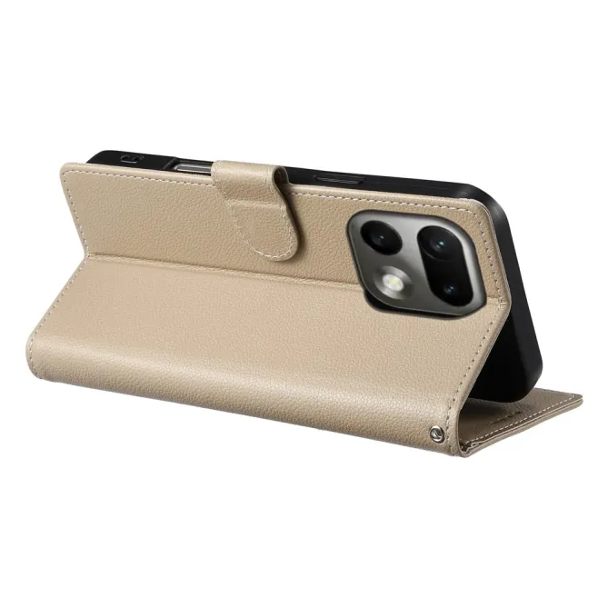 Housse Realme 16 Pro Portefeuille Litchi Bandoulière