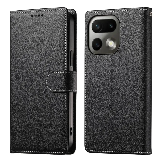 Housse Realme 16 Pro Portefeuille Litchi Bandoulière