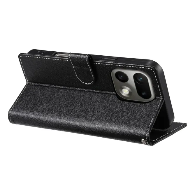 Housse Realme 16 Pro Portefeuille Litchi Bandoulière