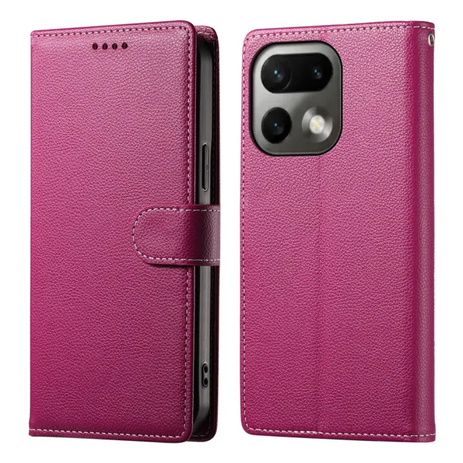 Housse Realme 16 Pro Portefeuille Litchi Bandoulière