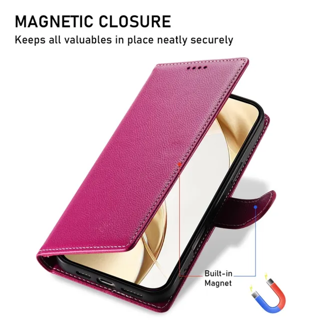 Housse Realme 16 Pro Portefeuille Litchi Bandoulière