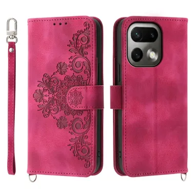 Housse Realme 16 Pro Portefeuille Fleur Bandoulière