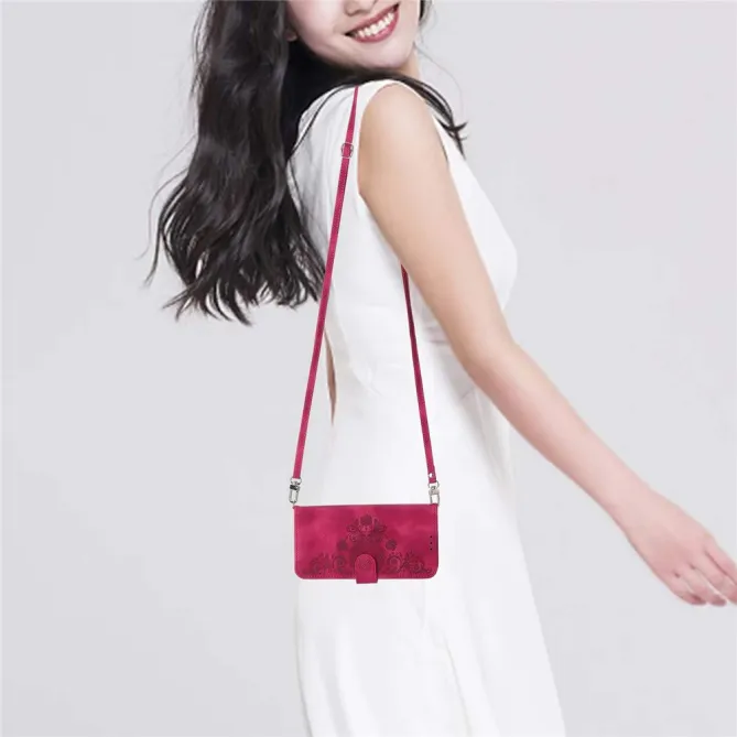 Housse Realme 16 Pro Portefeuille Fleur Bandoulière