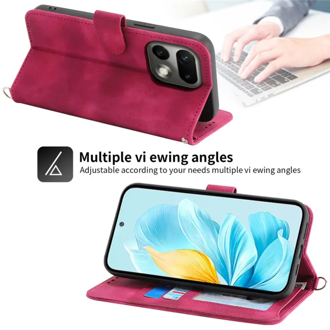 Housse Realme 16 Pro Portefeuille Fleur Bandoulière