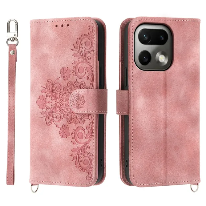 Housse Realme 16 Pro Portefeuille Fleur Bandoulière