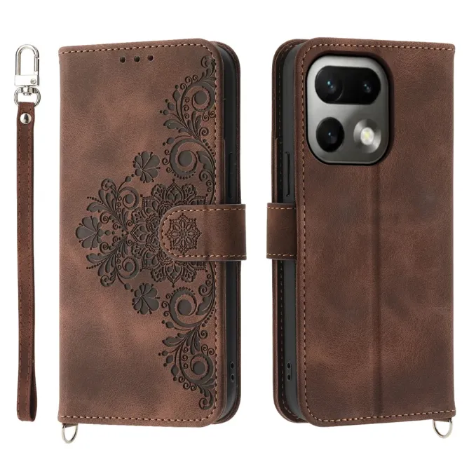 Housse Realme 16 Pro Portefeuille Fleur Bandoulière