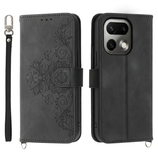 Housse Realme 16 Pro Portefeuille Fleur Bandoulière