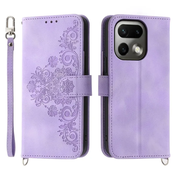 Housse Realme 16 Pro Portefeuille Fleur Bandoulière