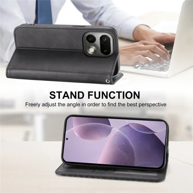 Housse Realme 16 Pro Aspect Cuir Lisse au Design Géométrique