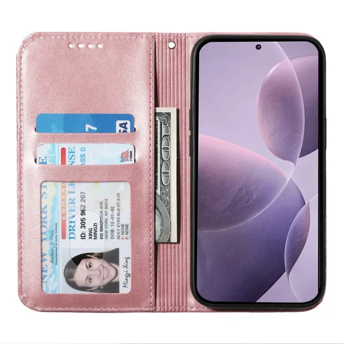 Housse Realme 16 Pro Aspect Cuir Lisse au Design Géométrique