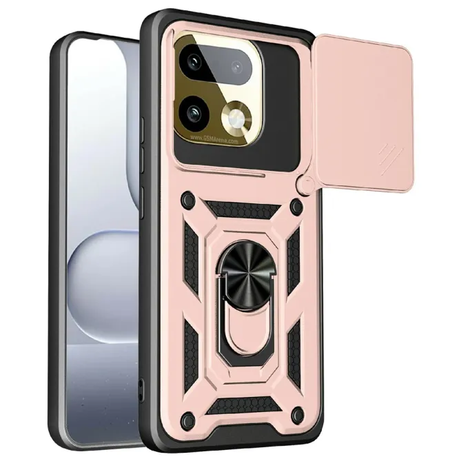 Coque Realme 16 Pro+ Armor Ring avec Cache Caméra Coulissant