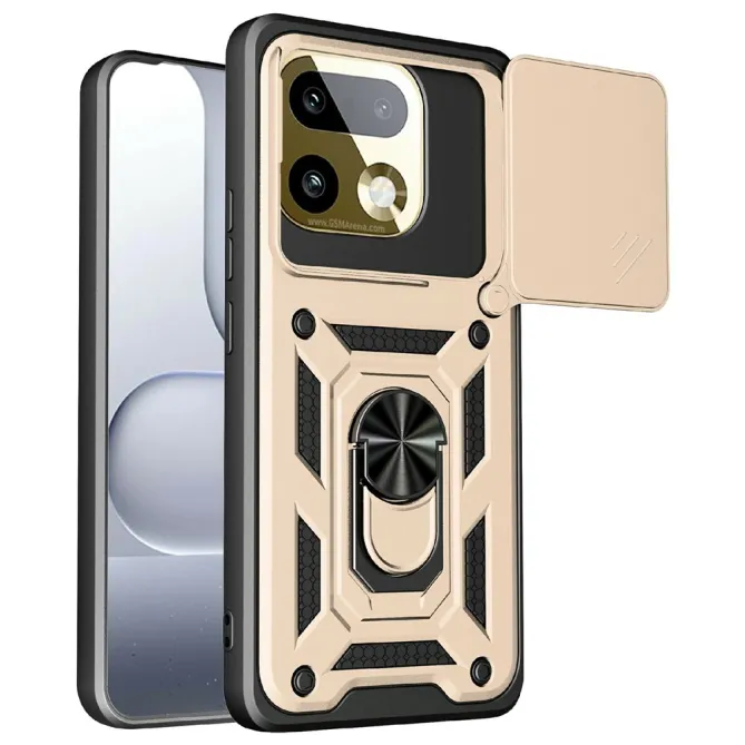 Coque Realme 16 Pro+ Armor Ring avec Cache Caméra Coulissant