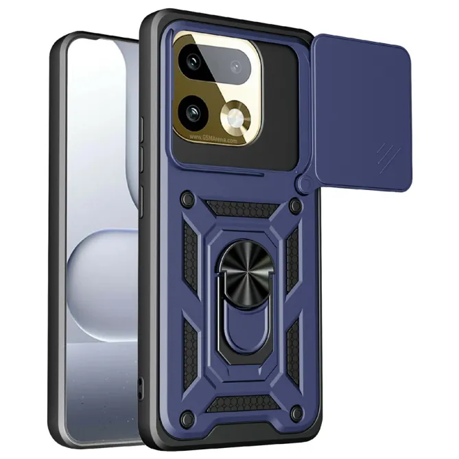 Coque Realme 16 Pro+ Armor Ring avec Cache Caméra Coulissant