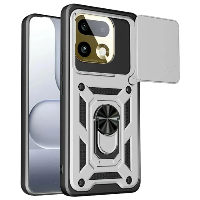 Coque Realme 16 Pro+ Armor Ring avec Cache Caméra Coulissant