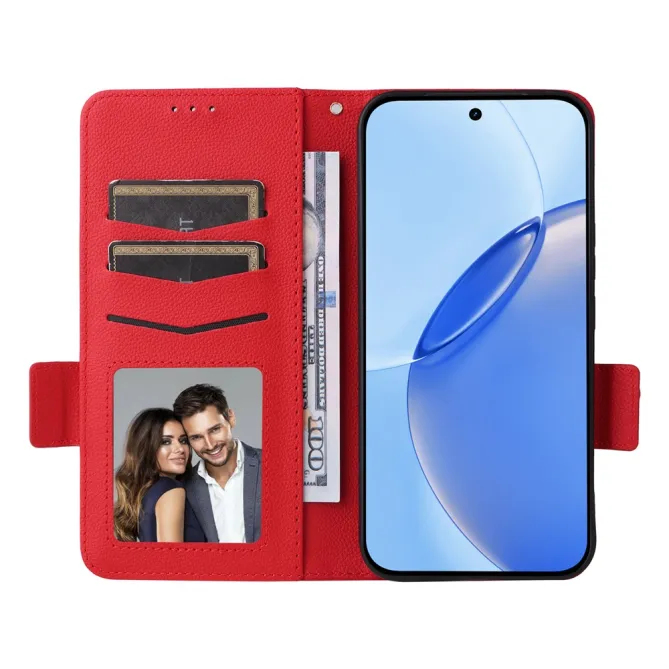 Housse Realme 16 Pro Plus Folken Effet Cuir Litchi Bandoulière