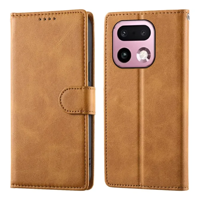 Housse Realme 16 Pro+ Aspect Cuir Lisse avec Dragonne