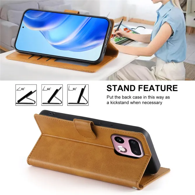 Housse Realme 16 Pro+ Aspect Cuir Lisse avec Dragonne