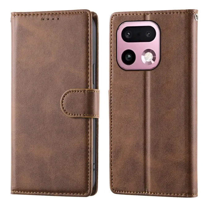 Housse Realme 16 Pro+ Aspect Cuir Lisse avec Dragonne