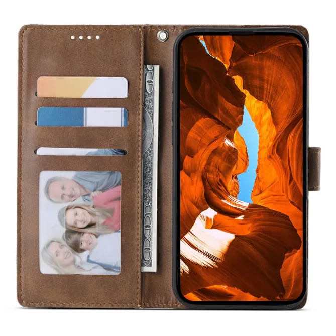 Housse Realme 16 Pro+ Aspect Cuir Lisse avec Dragonne