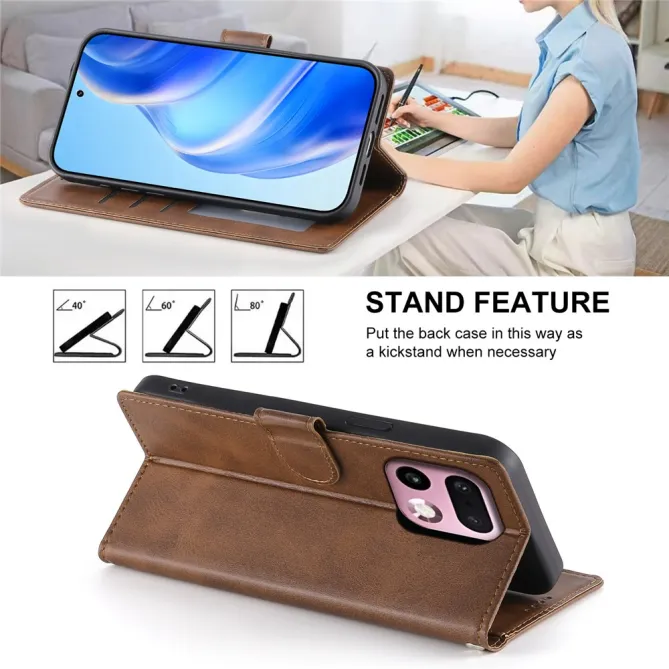 Housse Realme 16 Pro+ Aspect Cuir Lisse avec Dragonne