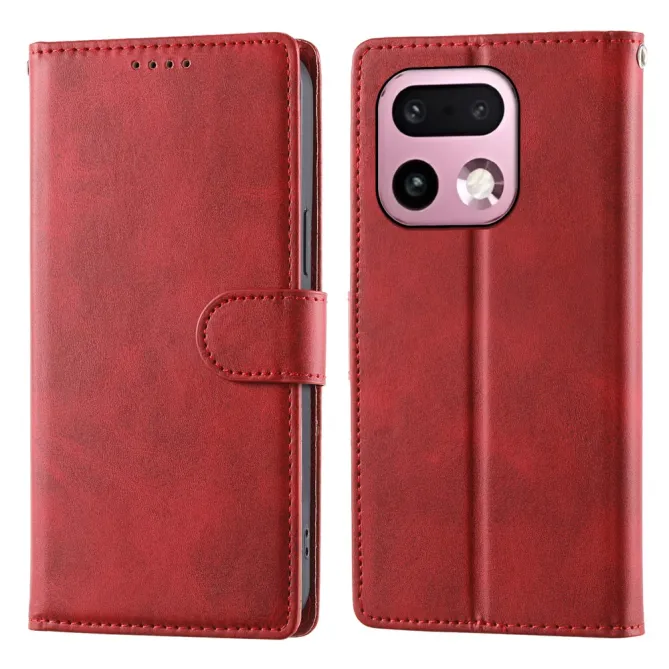 Housse Realme 16 Pro+ Aspect Cuir Lisse avec Dragonne