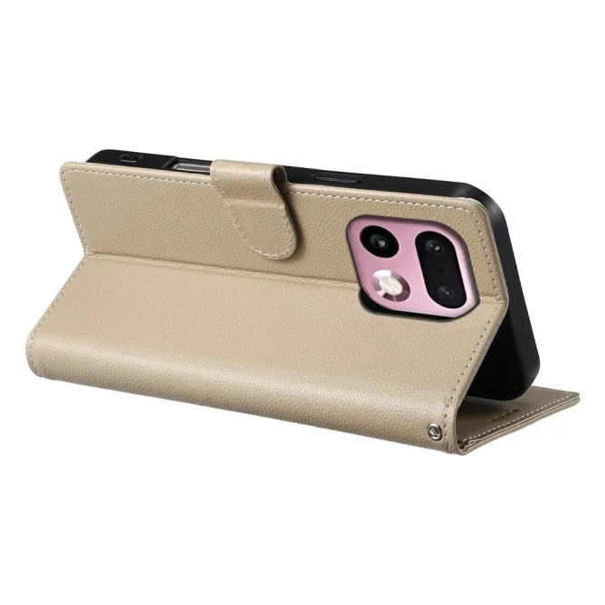 Housse Realme 16 Pro+ Portefeuille Litchi Bandoulière