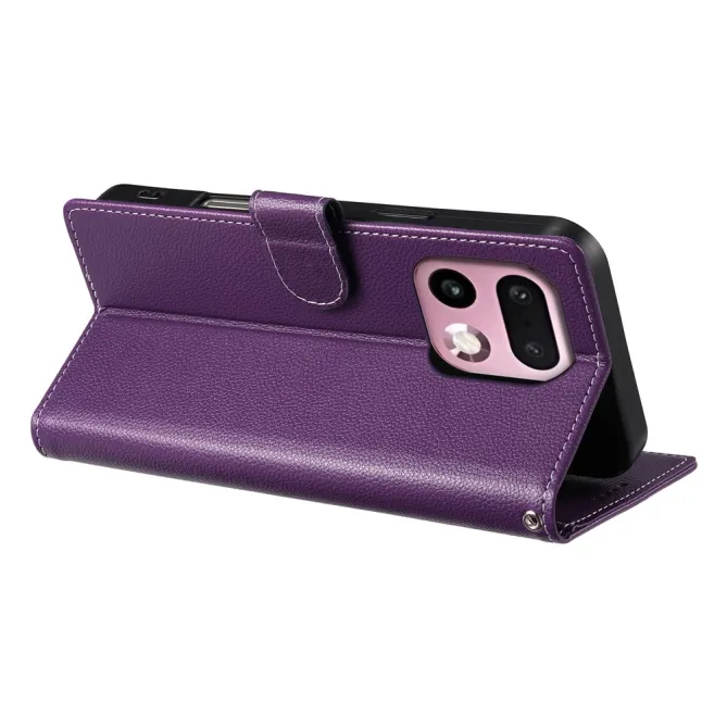 Housse Realme 16 Pro+ Portefeuille Litchi Bandoulière