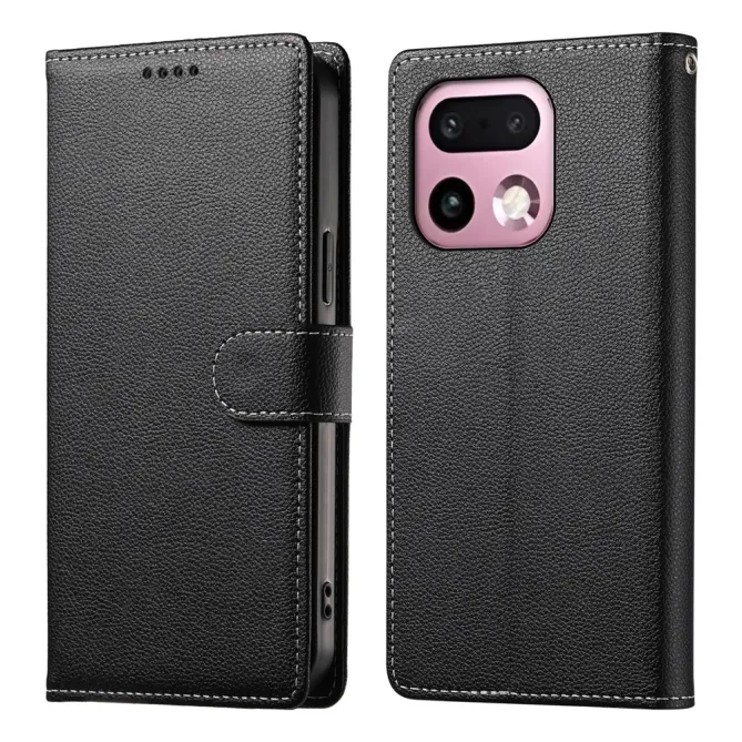 Housse Realme 16 Pro+ Portefeuille Litchi Bandoulière