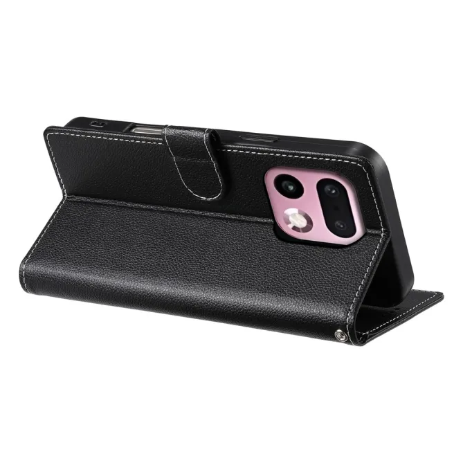 Housse Realme 16 Pro+ Portefeuille Litchi Bandoulière