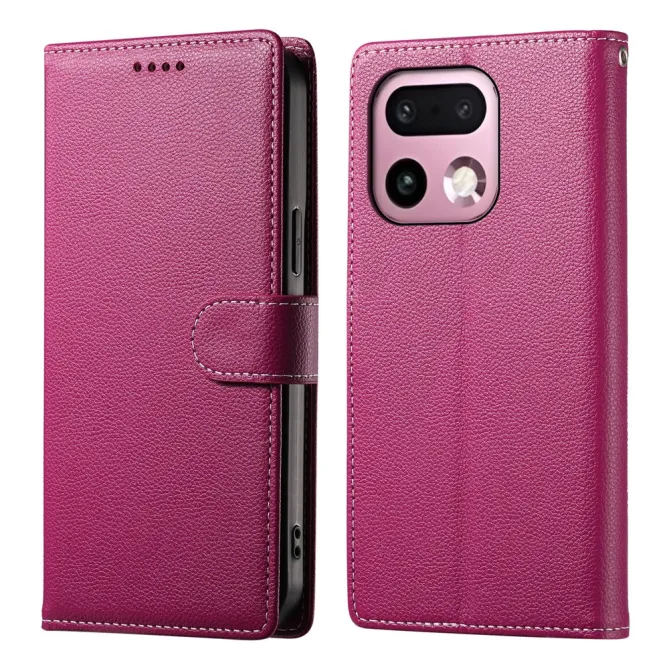 Housse Realme 16 Pro+ Portefeuille Litchi Bandoulière