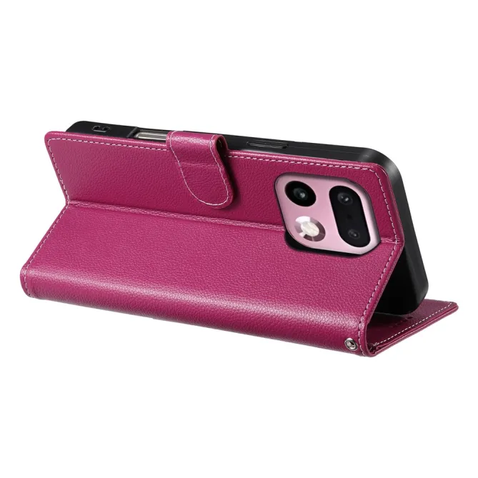 Housse Realme 16 Pro+ Portefeuille Litchi Bandoulière