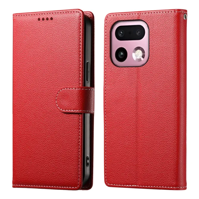 Housse Realme 16 Pro+ Portefeuille Litchi Bandoulière