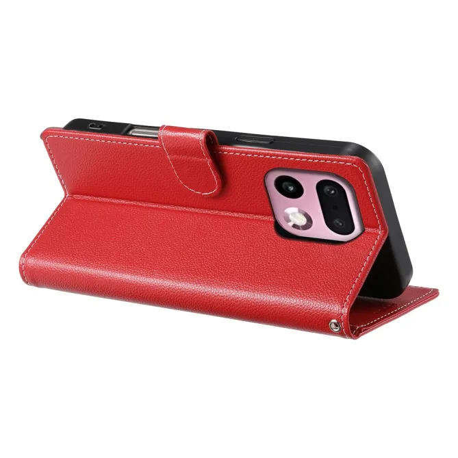 Housse Realme 16 Pro+ Portefeuille Litchi Bandoulière