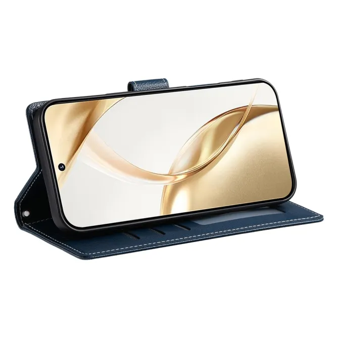 Housse Realme 16 Pro+ Portefeuille Litchi Bandoulière