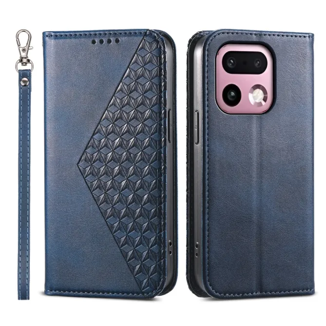 Housse Realme 16 Pro+ Aspect Cuir Lisse au Design Géométrique