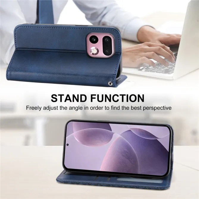 Housse Realme 16 Pro+ Aspect Cuir Lisse au Design Géométrique