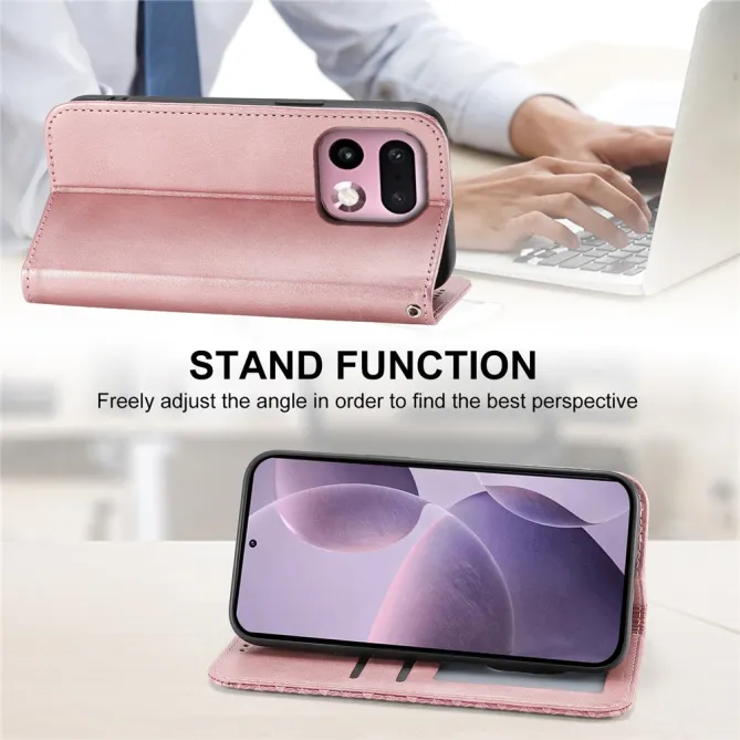 Housse Realme 16 Pro+ Aspect Cuir Lisse au Design Géométrique