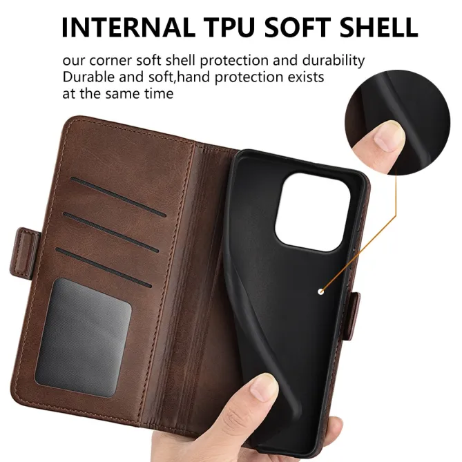 Étui Realme 16 Pro Plus portefeuille revêtement simili cuir mat