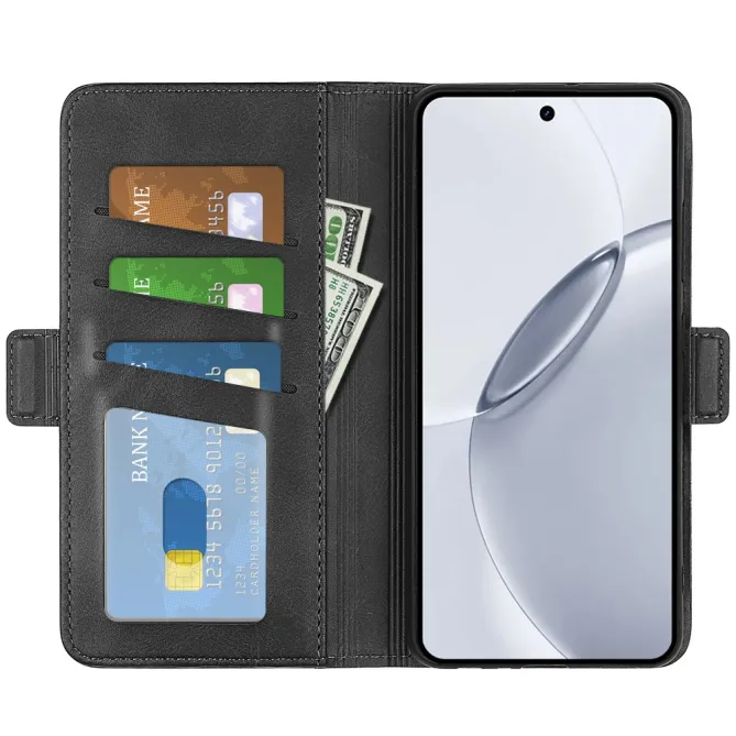 Étui Realme 16 Pro Plus portefeuille revêtement simili cuir mat